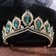 Big Rhinestone Gold Color Crystal Tiaras Crowns For Wedding Bride Party Diadems Head Ornaments Fashion Accessories Headdress