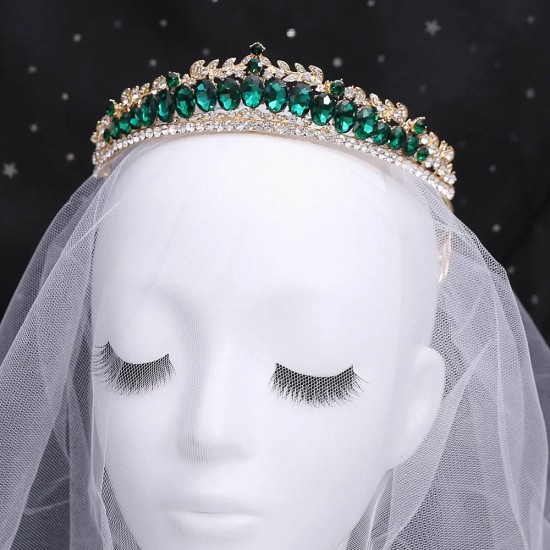 Bridal Jewelr Headdress Crystal Crown Wedding Rhinestone Women Fashion Party Hair Accessories Tiara with Comb Headband Headpiece