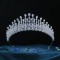 Bridal Tiara Silver Color Zircon Wedding Crown Hair Accessories Women Bride Diadem Headdress Headband Party Headwear Jewelry