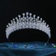 Bridal Tiara Silver Color Zircon Wedding Crown Hair Accessories Women Bride Diadem Headdress Headband Party Headwear Jewelry