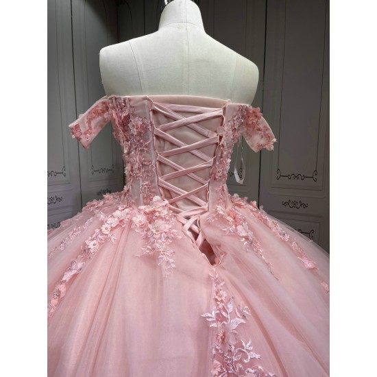 Cap Sleeves Pink Quinceanera Dresses for Girl Sweetheart Neck Appliques Ball Gown Vestidos De Baile Custom Made