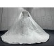 Cape Sleeve Wedding Dresses Long Sleeves Crystal Bridal Dresses Floor Length Wedding Gowns