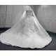 Cape Sleeve Wedding Dresses Long Sleeves Crystal Bridal Dresses Floor Length Wedding Gowns