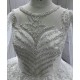 Cape Sleeve Wedding Dresses Long Sleeves Crystal Bridal Dresses Floor Length Wedding Gowns