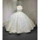 Cape Sleeve Wedding Dresses for Women 2024 Wedding Gowns Scoop Neck Luxury Lace up vestidos de noiva