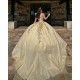 2024 Champagne Quinceanera Dresses Sweetheart Neck Ball Gown Princess Dress Lace Appliques Sweet 15 Prom Party Dress