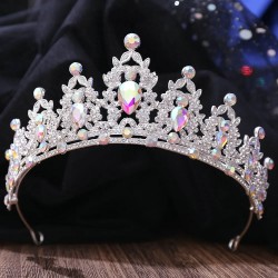 Colorful Baroque Colorful Crystal Crown Royal Bridal Wedding Rhinestone Tiara Princess High Quality Bridal Jewelry Headpiece