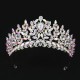 Colorful Rhinestone Geometric Bridal Tiaras Crown Baroque Crystal Pageant Prom Diadem Bride Headbands Wedding Hair Accessories