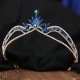 Crystal Blue Crown Baroque Vintage Bridal Wedding Party Rhinestone Tiaras Hair Accessories Fashion Headwear