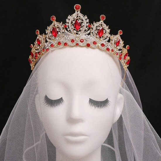 Crystal Bridal Crowns and Tiaras Baroque Wedding Headband Hair Jewelry Accessories Women Rhinestone Prom Headwear Queen Diadem