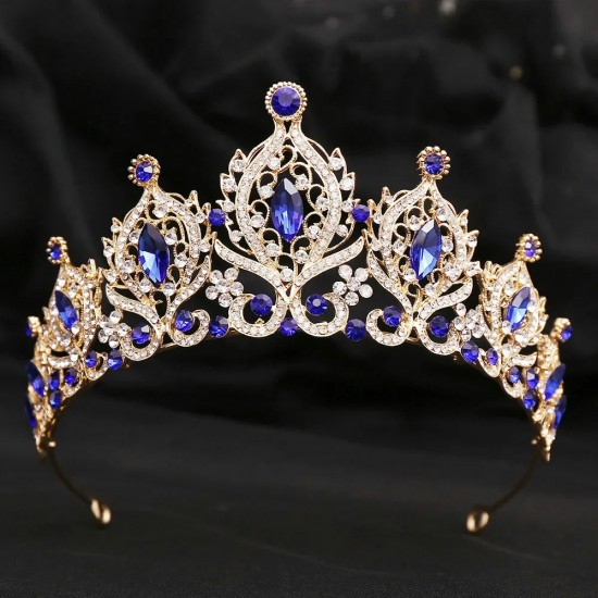 Crystal Bridal Crowns and Tiaras Baroque Wedding Headband Hair Jewelry Accessories Women Rhinestone Prom Headwear Queen Diadem