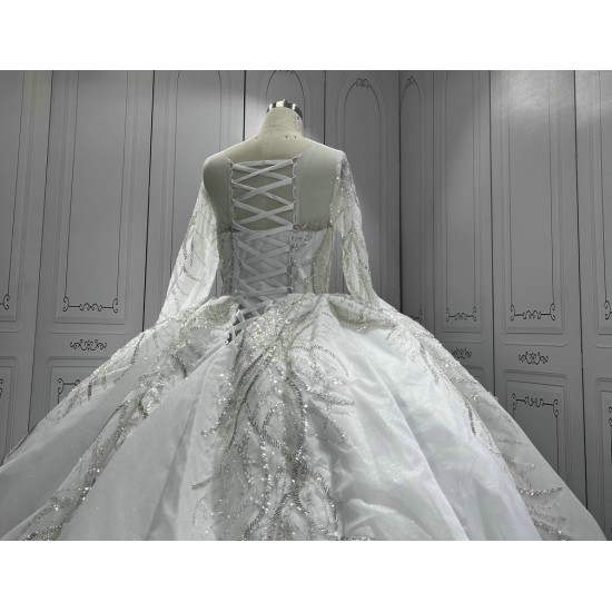 Custom Made Long Sleeves Wedding Dresses 2024 Luxury Princess Lace Ball Gown Bridal Gowns