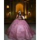 Customized 2024 Hot Pink Quinceanera Dresses Princess Ball Gown Sequin Sweetheart Girls Sweet 15 Vestidos De 15 Anos