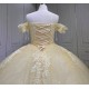 Customized 2024 Luxury Champagne Princess Ball Gown Quinceanera Dress Appliques Birthday Party Sweet 15 Vestidos De 15 Anos