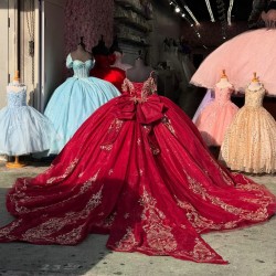 Customized Ball Gown Burgundy Quinceanera Dresses 2025 Sweet 16 Evening Dress Vestido De 15 Anos With Bow