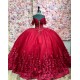 Customized Burgundy Quinceanera Dress Ball Gown 3D Floral Applique Sweet 16 Vestidos De 15 Anos