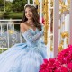 Customized Glitter Sky Blue Quinceanera Dress Ball Gown Sequins Applique Beaded Sweet 16 Vestidos De 15 Anos