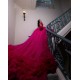 Customized Hot Pink Quinceanera Dress Tiered Ball Gown Gold Lace Applique Sweet 16 Vestidos De 15 Anos