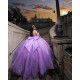 Customized Lilac Quinceanera Dress Ball Gown Floral Applique Lace Corset Sweet 16 Vestidos De 15 Anos With Bow