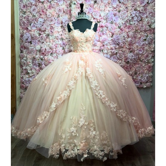 Customized Pink Quinceanera Dress Appliques Vestidos De Fiesta 2025 Ball Gown Evening Party Dresses