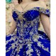 Customized Royal Blue Quinceanera Dresses Vestidos De 15 Anos Party 3D Flower 16 Birthday Princess Ball Gown