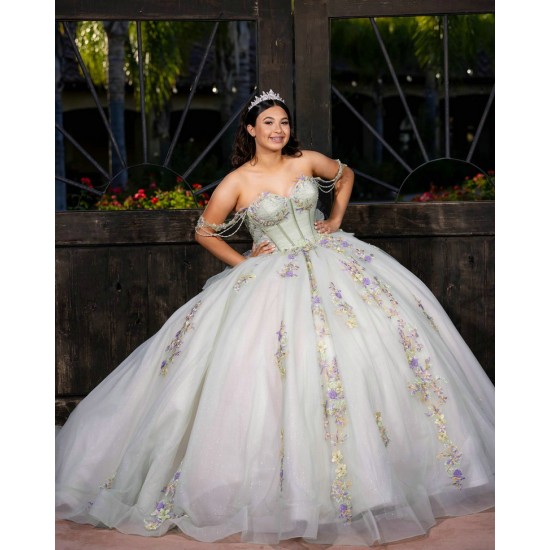 Customized Sage Green Ball Gown 15 Year Old Quinceanera Dresses 2025 With Appliques Sweet 16 Evening Party Dress