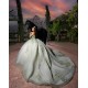 Customized Sage Green Ball Gown 15 Year Old Quinceanera Dresses 2025 With Appliques Sweet 16 Evening Party Dress