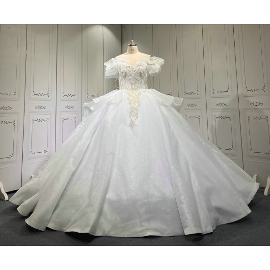 Detachable Sleeve Wedding Dress Plus Size Lace Up Bridal Gowns Luxury Wedding Dresses Custom Made