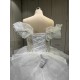 Detachable Sleeve Wedding Dress Plus Size Lace Up Bridal Gowns Luxury Wedding Dresses Custom Made