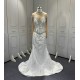 Detachable Train Wedding Dresses Long Sleeve Crystal Bridal Gowns Vestido De Novia Custom Made