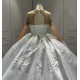 Detachable Train Wedding Dresses Long Sleeve Crystal Bridal Gowns Vestido De Novia Custom Made