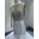 Detachable Train Wedding Dresses Long Sleeve Princess Bride Dresses Pearl Sequin Women Vestidos De Novia