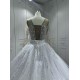 Detachable Train Wedding Dresses Long Sleeve Princess Bride Dresses Pearl Sequin Women Vestidos De Novia