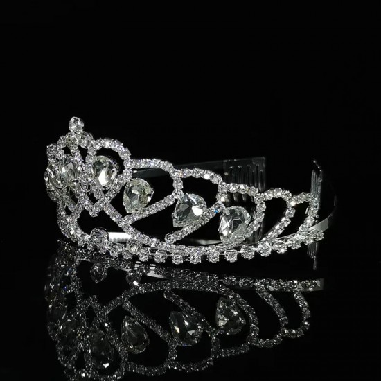 Elegant Fashion Wedding Tiara Crown Women Girls Luxury Bridal Rhinestone Diadem Headband Bride Hair Accessories Headdress Gifts