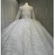 Elegant Saudi Arabia Wedding Dress Ball Gowns Glitter Tulle Long Sleeve Bride Dresses Robe De Mariee Wedding Gowns