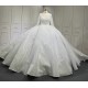 Elegant Saudi Arabia Wedding Dress Ball Gowns Glitter Tulle Long Sleeve Bride Dresses Robe De Mariee Wedding Gowns