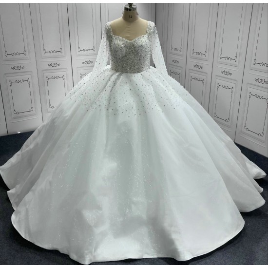 Elegant Wedding Dresses For Women 2024 Crystal Wedding Gowns Sweep Train Bride Dress vestidos de novia