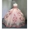 Exquisite Off The Shoulder Pink Quinceanera Dresses for Girl Sweetheart Neck Appliques Ball Gown