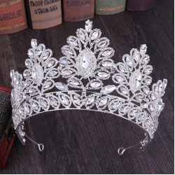 Fashion Baroque Luxury Crystal Bridal Crown Tiara Diadem Tiaras for Women Bride Wedding Rhinestone Hair Accessories Headpiece