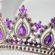 Fashion Luxury Purple Rhinestone Bridal Tiaras Crown Baroque Crystal Pageant Prom Diadem Bride Headband Wedding Hair Accessories