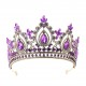 Fashion Luxury Purple Rhinestone Bridal Tiaras Crown Baroque Crystal Pageant Prom Diadem Bride Headband Wedding Hair Accessories