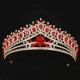 Fashion Pink Rhinestone Geometric Bridal Tiaras Crown Baroque Crystal Pageant Diadem Bride Headbands Wedding Hair Accessories