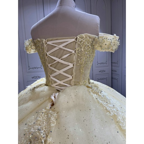 Fashionable Champagne Quinceanera Dresses for Girls Lace Appliques Vestido De 15 Anos Custom Made