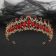 Gold Color Red Wedding Headband Crystal Bridal Crowns and Tiaras Hair Jewelry Accessories Women Rhinestone Headwear Queen Diadem