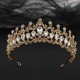 Gold Color Red Wedding Headband Crystal Bridal Crowns and Tiaras Hair Jewelry Accessories Women Rhinestone Headwear Queen Diadem