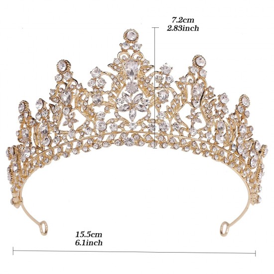 Gold Silver Color Tiaras And Crowns For Wedding Bride Party Crystal Diadems Rhinestone Head Ornaments Headdress Accessories Gift