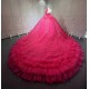 Halter Neck Hot Pink Quinceanera Dress Sleeveless Sweet 15 Gowns Ruffled Princess Dress With Bow