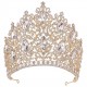 High Quality Bridal Wedding Diadem Large Crystal Purple Crown Rhinestone Tiara Banquet Party Costume Hair Jewelry Accessories