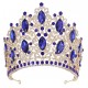 High Quality Bridal Wedding Diadem Large Crystal Purple Crown Rhinestone Tiara Banquet Party Costume Hair Jewelry Accessories