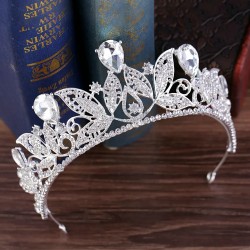 High Quality Crystal Crown Woman Headwear Leaf Shape Rhinestone Tiaras Banquet Wedding Hair Accessories Bridal Jewelry Gifts